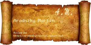 Aradszky Martin névjegykártya